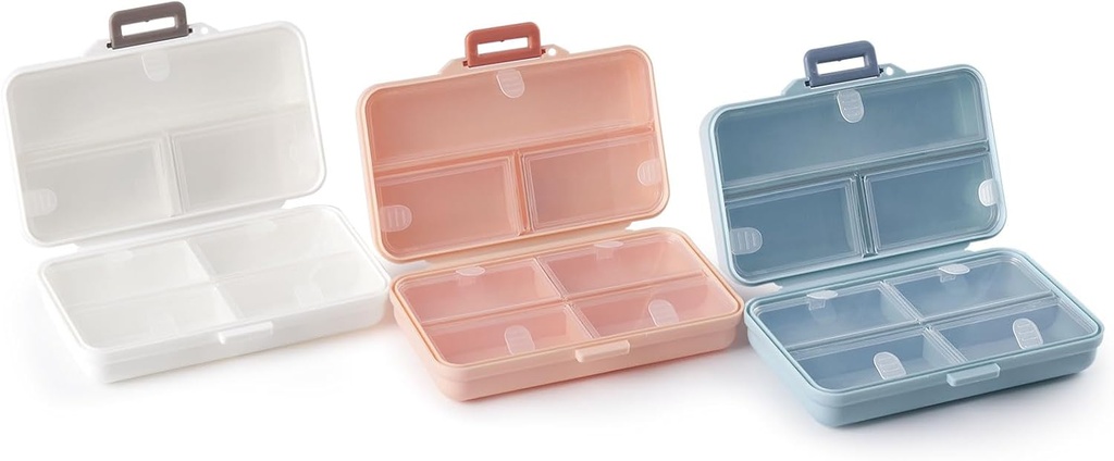 Portre Pill Case,Travel Pill Organizer,Daily Pill Organizer,7 Karşılaştırmalar, Vitaminleri tutmak için Purse Pocket için Pill Box,Cod Liver Oil,Supplements and Drug-(Beyaz+Mavi+ Pink)