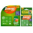 Zyrtec 24 Saat Antisiyon Tabletleri, Kapalı ve Açık Alerji Tıpı 10 mg Cetirizine Anti Antihistamine, Value Sche of one, 90 ct Şişe & Three, 1 ct Travel Packs