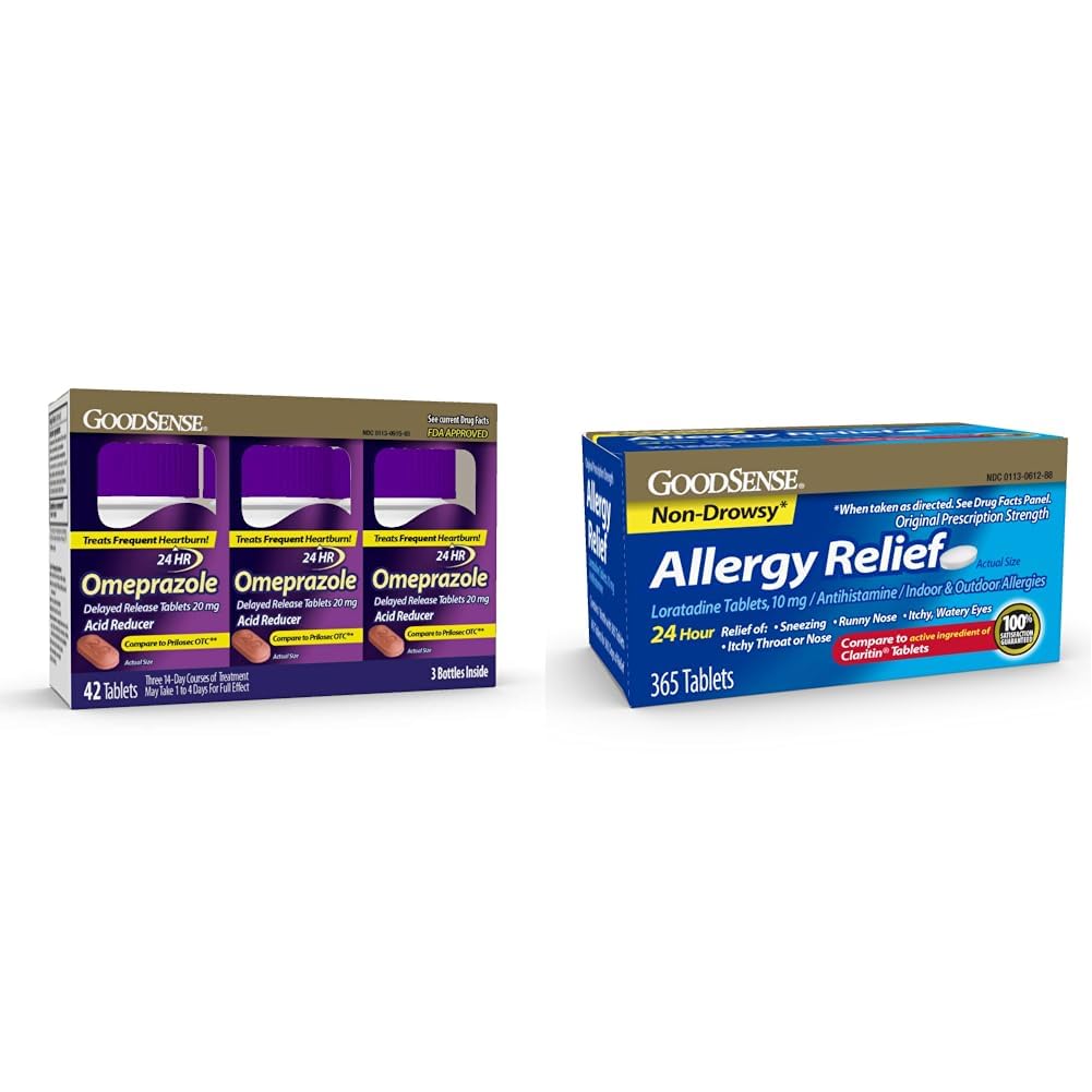 GoodSense Omeprazole Tabletleri 20 mg 14 3 & Loratadine Tabletleri 10 mg 365 Kont Antihistamin
