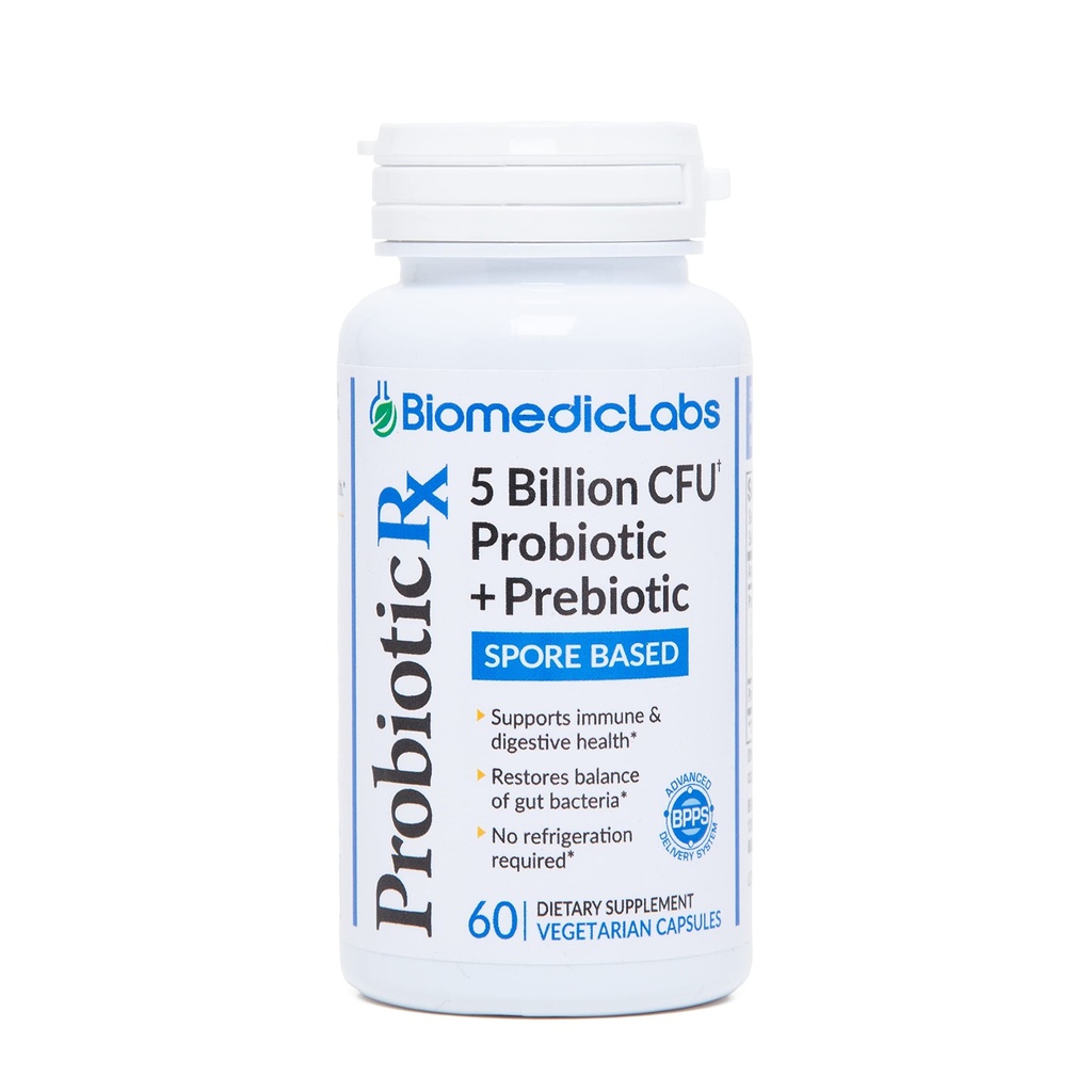 Probiyotik Rx: 5 Milyar CFU – Probiyotik + Prebiyotik - Spore-Based – 60-Day Supply - SBO - Supports Immune & Gut Health - Soil-Based Organisms - No Refrigeration Required