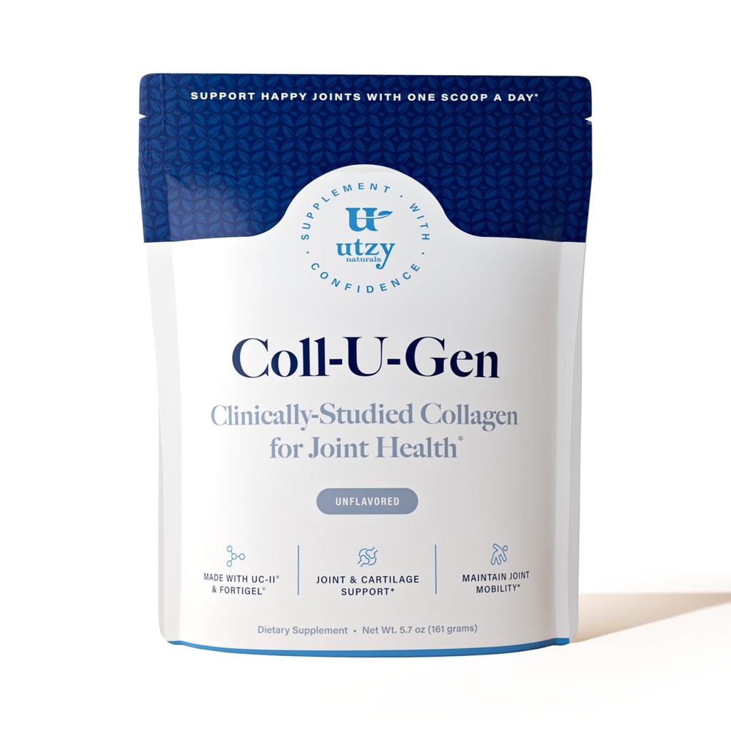 Utzy Naturals Coll-U-Gen | Ortak Destek Supplement | Tip II Undenatured Collagen (UC-II®) & Fortigel® | Unflavored Toz | 30 Hizmet