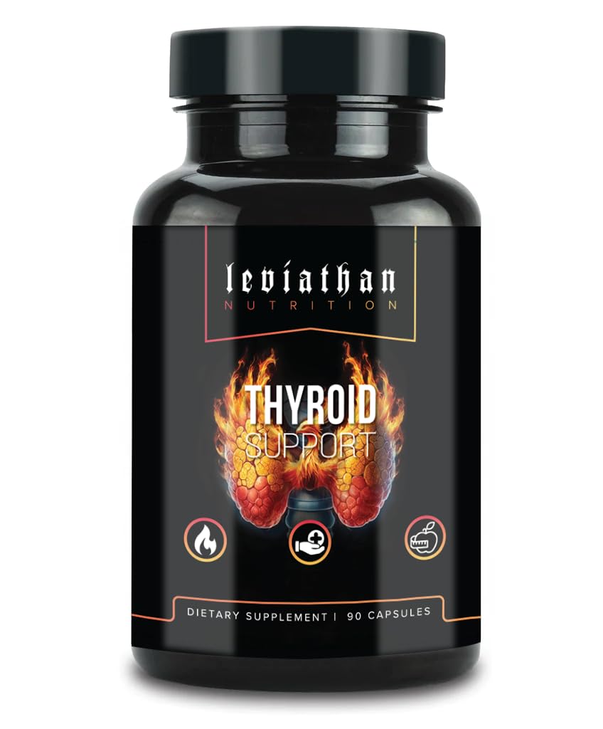 Leviathan Tiroid Desteği | Enerji & Tiroid Sağlığı ve Iodine Supplement, Selenium, çinko, Manganese, Copper, L Tyrosine, Guggul Kadınlar ve Erkekler için Destek