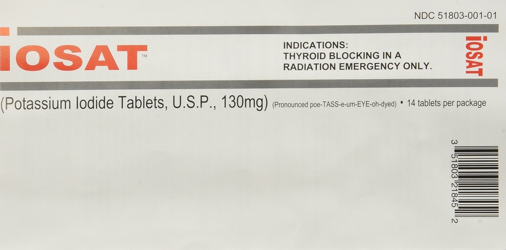 IOSAT 130 mg P Properties Iodide Tabletleri, 5 Count