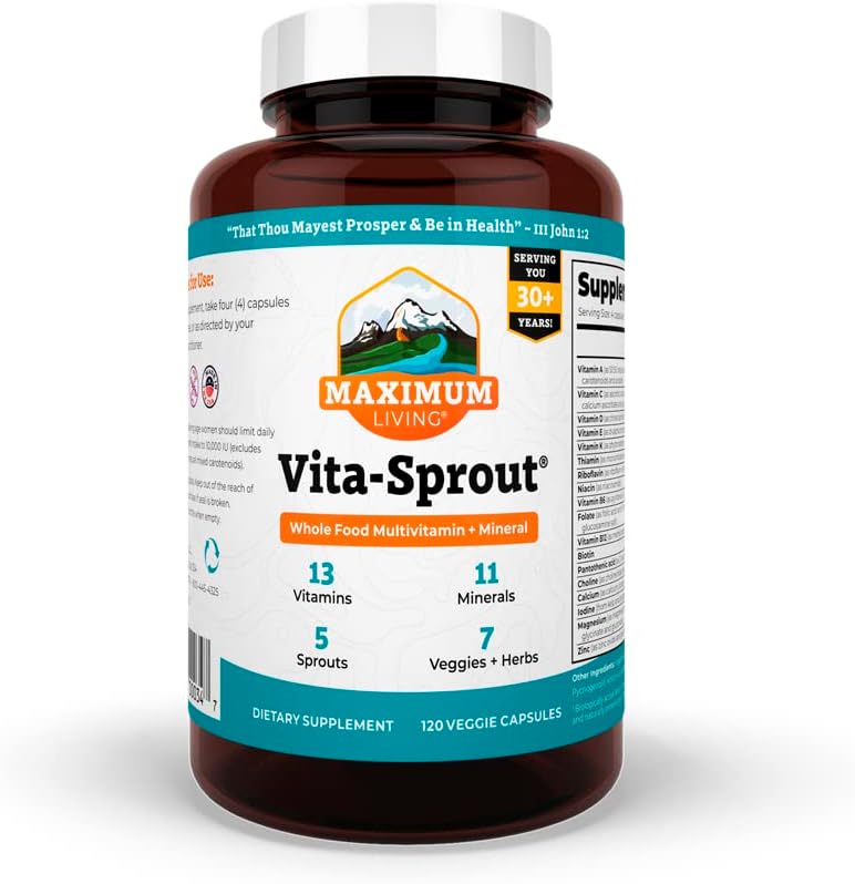Maksimum Yaşam - Vita-Sprout Whole-food Multivitamin & Phytonutrient - 120 Capsules