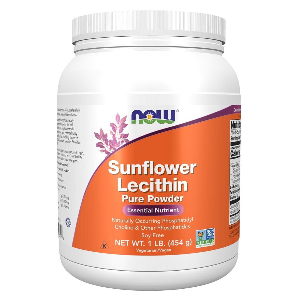 Şimdi Gıdalar Tamamlar, Sunflower Lecithin doğal olarak meydana gelen Phosphatidyl Choline ve Diğer Phosphatides, Toz, 1-Pound