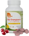 Zahler Energizer+ B12-5000 mcg Vitamin B12 - Natural Cherry Flavor Dissolvable Lozenges - Kosher Gluten Free Non-GMO B12 Vitaminleri 5000 mcg, Energy Boost, Made in USA (120)