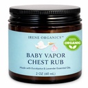 Irene Organics Organic Baby Vapor Chest Rub Clean Vapo Rub, Eucalyptus Essential Oils, All Ages, Newborns and Infants, Hasta Çocuklar Temelleri ve Bebekler, Hasta Çocukları