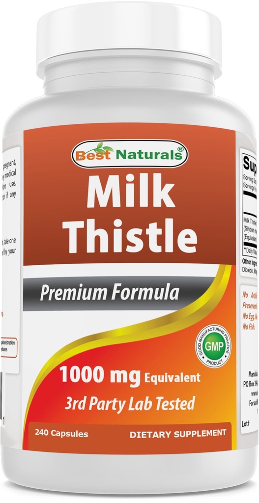 En İyi Doğal Süt 1000 mg Eşdeğeri - 240 Capsules - Non-GMO & Gluten Free (240 Kont)