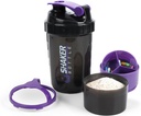 Shaker Şişe - Protein Shaker Cup with Storagettments - Leak-proof Workout Shake Şişes with Mikser for Smooth Mix-500ML/16oz (PURPLE & BLACK)