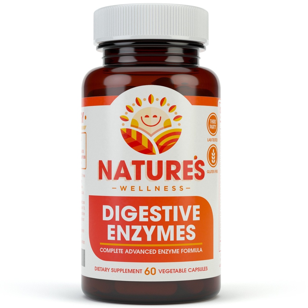 Digestive Enzymes Tamam - Daha İyi Digestion & Abxia için Gelişmiş Multi Enzyme Supplement. Gas Relief, Discomfort, Bloating, IBS, Gluten & Lactose intolerance