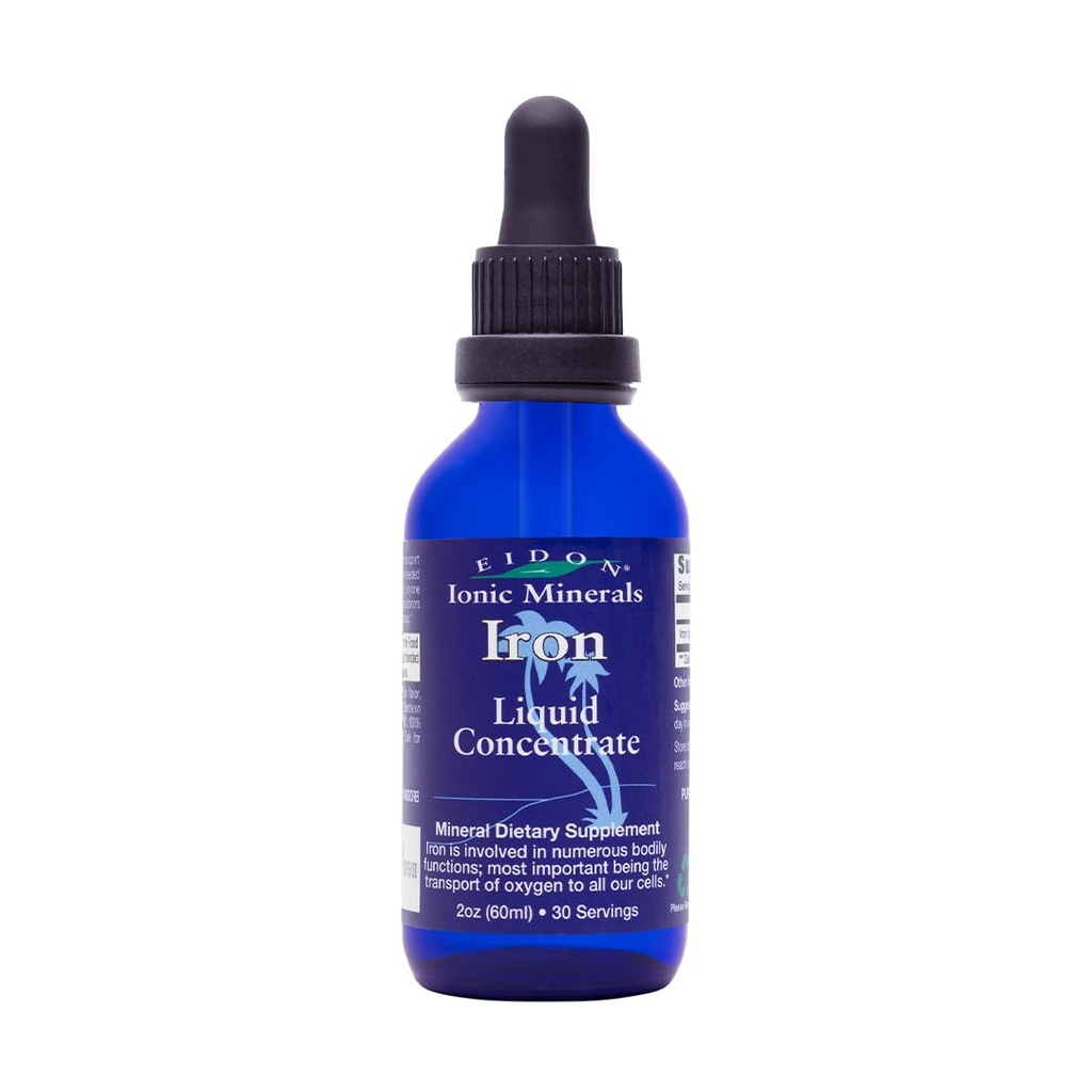 Eidon Demir Sıvısı - Kadınlar ve Erkekler için Sıvı Demir Supplement, Vegan Ferrous Sulfate Iron Drops for Yetişkinler & Çocuklar, Doğal, Yüksek Potency, Gluten Free - 2 Fl Oz Şişe in Dropper (Pack of 1)