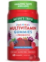 Nature's Truth Kids Multivitamin Gummies with Probiyotiks | 60 Kont | Berry Yugun | Vegetarian, Non-GMO, and Gluten Free Supplement Supplement