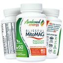 Blissful MitoMag – 300 mg Elemental Magnezyum Kompleksi: Mg Glycinate, Mg BHB - Sleep Muscles Mood Energy Cognitive Focus Calm – All Natural, USA Made, Nomixs – 60 Vegan Capsules Supplement