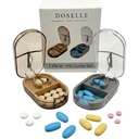 2 deploy - Pill XS Splitter with Mini Pill Box - Küçük veya Büyük Pills Profesyonel için Pill s. - 4 Way Pill Splitter 1/2 - Pill Splitter with Centering Device – Gray & Brown