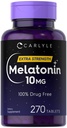 Carlyle Melatonin 10 mg | 270 Tabletler | L-Theanine | Vegetarian, Non-GMO, Gluten Free Supplement Supplement