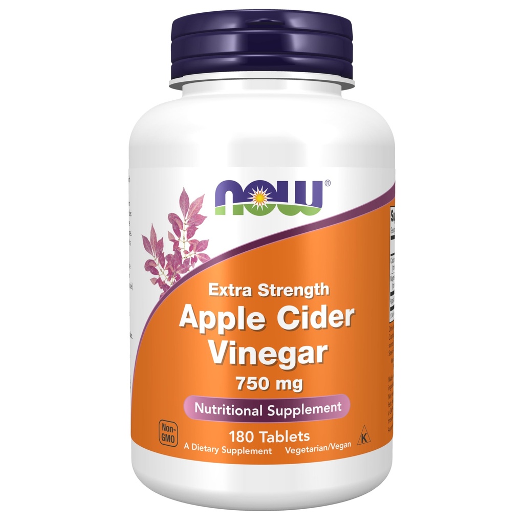 Şimdi Gıdalar Tamamlıyor, Apple Cider Vinegar 750 mg, Sweet Apple Cider, Ekstra Kuvvet, 180 Tabletler