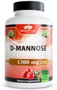 NaturaLife Labs Organik D-Mannose 1300 mg hizmet başına 100 mg – 100 Capsules – Non-GMO, Gluten-Free, Vegan