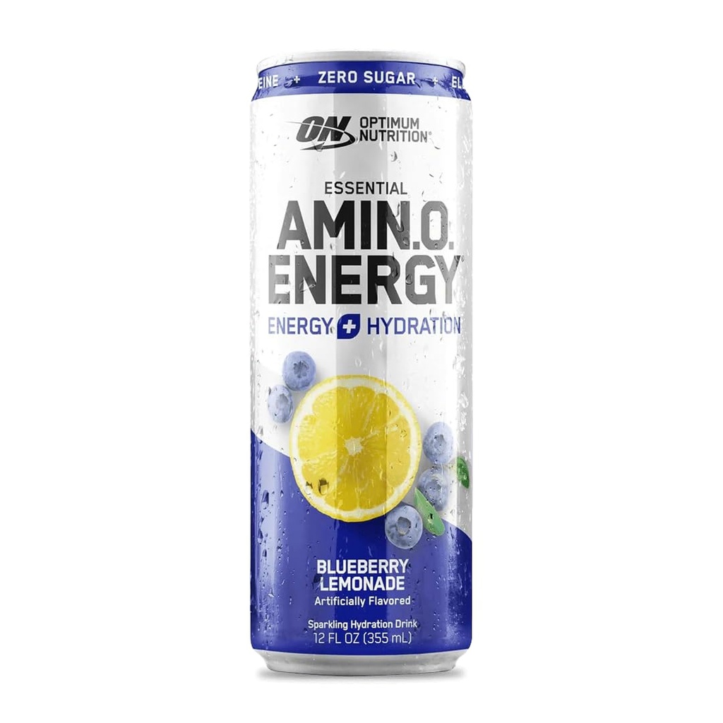 Optimum Beslenme Amino Enerji Koling Hydration Drink, Electrolytes, Caffeine, Amino Asits, BCAAs, Sugar Free, Blueberry Lemonade, 12 Fl Oz, 1 sayı (Pazarlama May Vary)