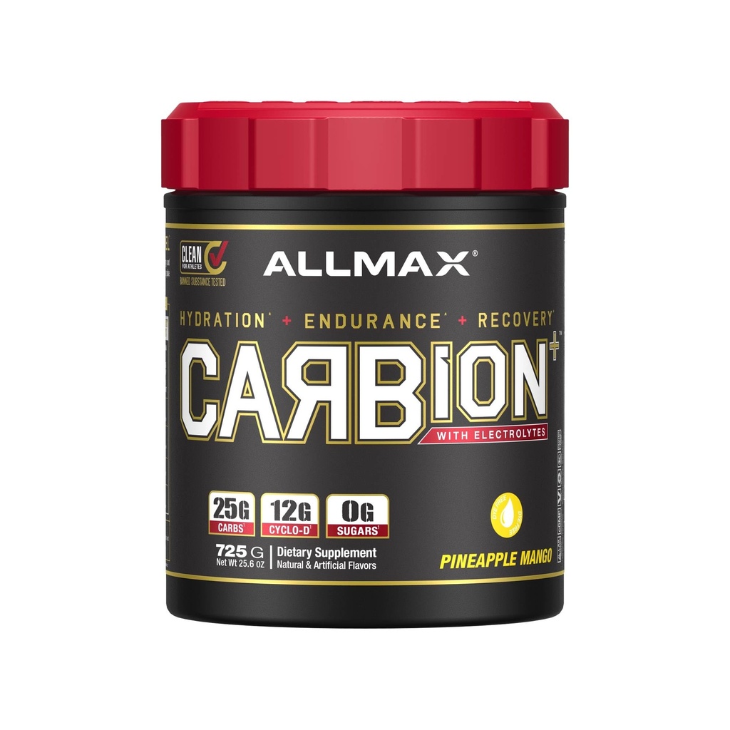 ALLMAX CARBION+, 725 g - High-Performance Training Fuel - Boosts Hydration, Performance & Recovery - with 25 g Carbs & Zero Sugar - 25 Servings