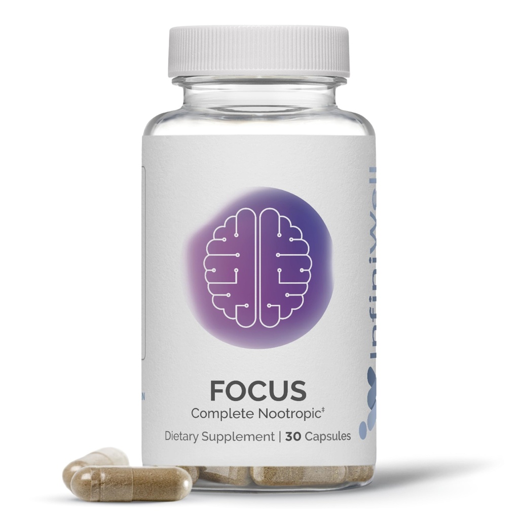 InfiniE Focus Supplement - Breakthrough Nootropic - Aid Brain Health & Working Memory Support - Günlük Nörolojik İşleme, Zihinsel Acuity, Enerji ve Bilişsel Fonksiyonl (30 Capsules)