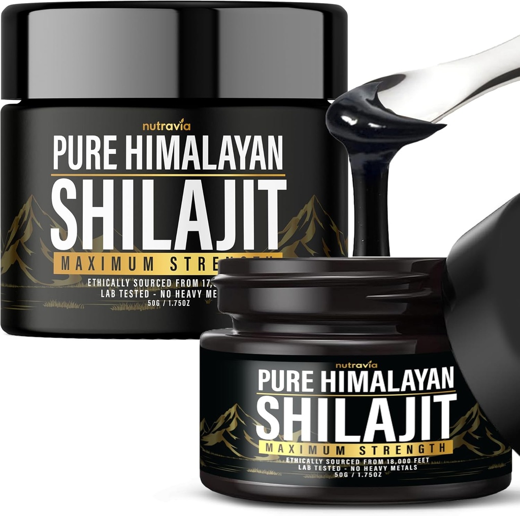 (2 Pack) Shilajit Pure Himalaya Organik Temizlik - Doğal Kimlik Lab Erkekler için Test Edilmiş Formula, Kadınlar - Ağır Metaller - 85+ Trace Minerals Altın Grade Shilajit Supplement