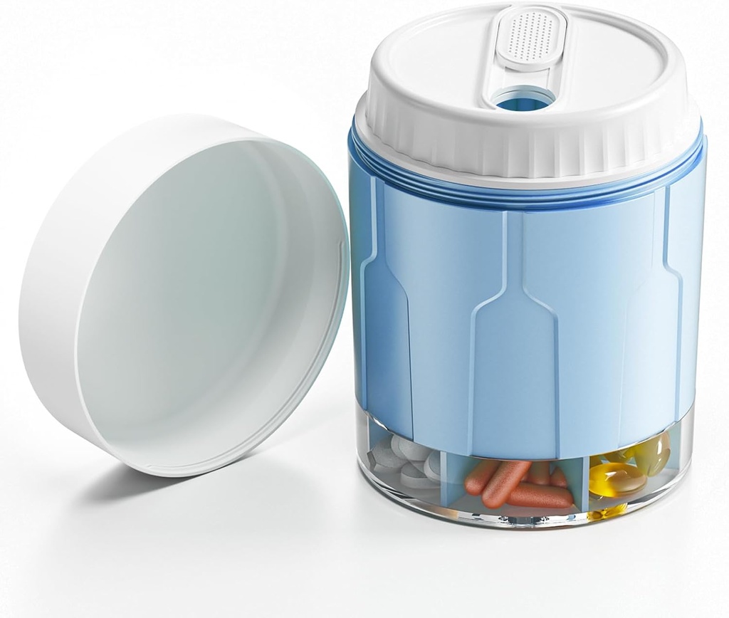 Büyük Pill Organizer, Günlük Pill Mineral Şişeleri 7 Büyük Karşılaştırmalar,Jumbo Pill Box, Pill Storage Container for Vitamin, Fish Oil, Medicine Supplement, Easy Turn Lid with Ataed Label, Blue