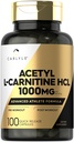 Carlyle Acetyl L-Carnitine HCL | 1000 mg | 100 Capsules | Gelişmiş Sporcu Formula | Pre-Workout Supplement | Non-GMO & Gluten Free