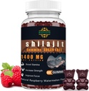 Erkekler ve Kadınlar için Shilajit Gummies - 1400 mg, Pure Himalaya Supplement, High in Minerals & Fulvic Acid, Energy, Brain, Immunity Boost, Raspberry Watermelon Flavor