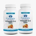 D3 Vitamin Gummies, 2-Pack, 60 Kont Her, 2000iu per Service, Supports Immune System and Bone Health; for Kids & Yetişkinler; Peach, Mango, Strawberry Flavors