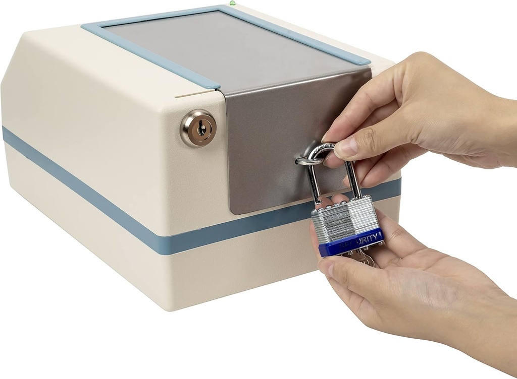 e-Pill CompuMed Safe - Tamper Dayanıklı Otomatik Pill yapıştırıcısı - Padlock ile Metal Güvenlik Kapağı