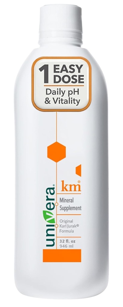 Univera km, Sıvı Potasyum Destekleri, 32 fl oz (1PK), Vücut pH Kan Dengesi, Orijinal Karl Jurak fomula, Earthy Taste (30-Day Supply)
