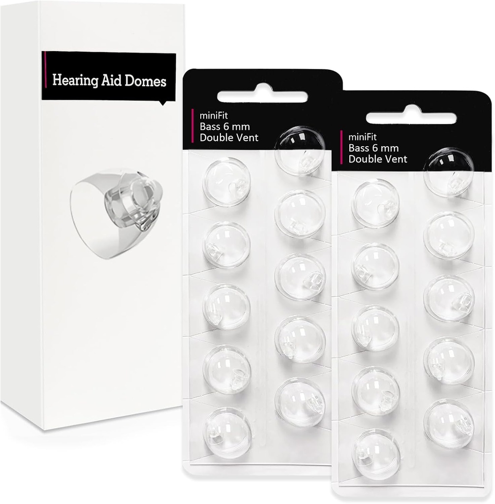 Oticon Minifit için Çift Vent 6mm-Hearing Aid Domes for Oticon Minifit, Oticon İşitme Yardımları, Yedek Parça Aksesuarları Universal Oticon Domes for Hear Aids (20 Adet)