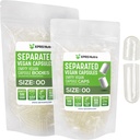 XPRS Nutra Vegan Boyutu 00 Ayrılı Kapsüller - 500 Kont Premium Clear Boş Kapsüller Çantada Ayrıştı - 00 Pills DIY Tamam Filling için Boş