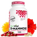 Plantvital D Mannose Capsules with Cranberry - D-mannose 1000 mg Capsules - Bladder, Kidney ve Urinary Tract Support için yüksek Potency. Hibiscus ve Dandelion ile Cranberry Toz. 2 Ay Supply