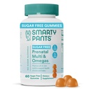 SmartyPants Prenatal Vitamins for Women, Sugar Free Multivitamin Gummies: Metilfolate, Omega 3 (ALA) Vitamin D3, C, B12, B6, A, K & çinko, Inositol, Erythritol Free, 60 (20 Day Supply)