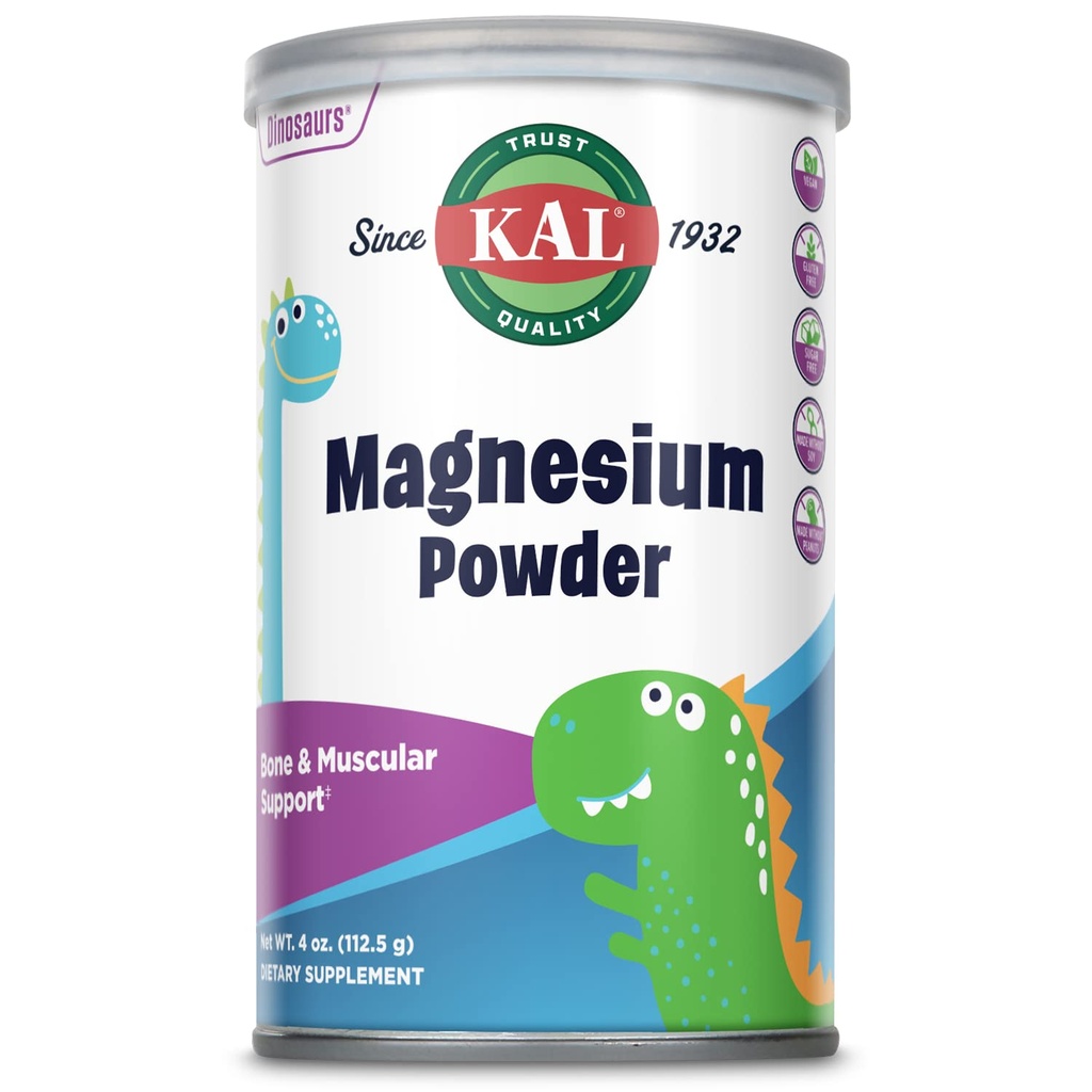 KALIN Toz, Çocuklar için Magnezyum, Pure Citrate Toz, Sağlıklı Kemik Gelişimi, Kas ve Nerve Function Support, Vegan, Gluten Free, Sugar Free, 90 hizmet, 4 ozzz