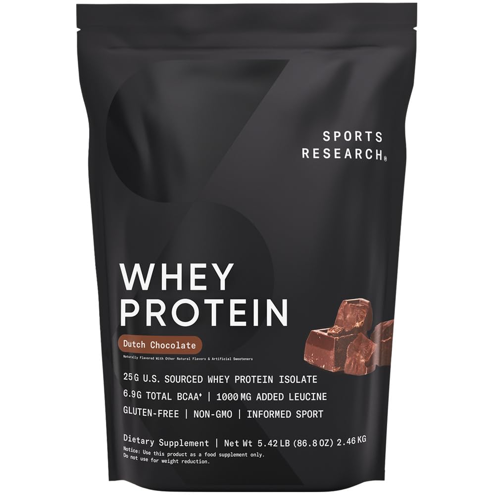 Spor Araştırması Whey proteini - Spor Beslenmesi Lean Muscle Building & Workout Recovery için Protein Tozu - 5 lb Bag Bulk Protein Tozu 25g hizmet başına - çikolata, 60 hizmet