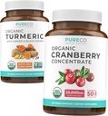 Turmeric & Cranberry Inter (4-Month Supply) Cranberry Curcumin Log of Organic Turmeric Curcumin with Black Pepper & Ginger (120 Caps) & Organic Cranberry Mechanic 50:1 Ekstraksiyon (120 Caps)