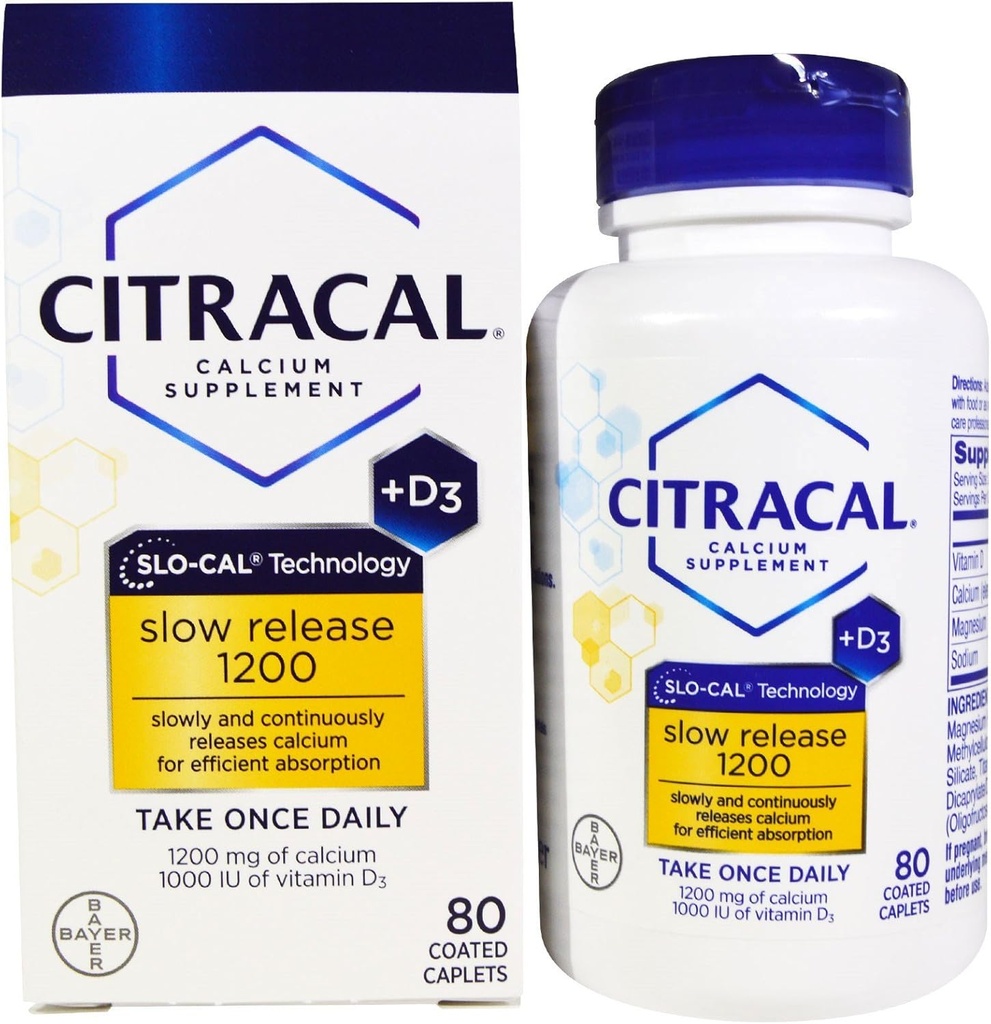 Citracaluba +D Slow 1200, kaplama Tabletleri - 80 ea (Pack of 2)