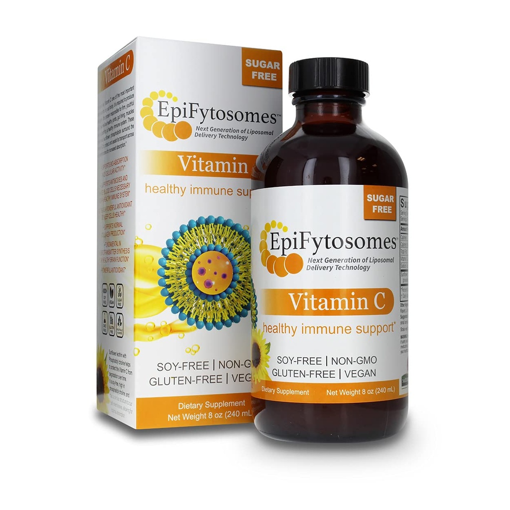 Liposomal Vitamin C Nature's Answer EpiFytosomes Vitamin C 1000 mg per Service - Vegan Diyeter Supplement - Soy Gluten Free Non GMO - Sağlıklı Immune Desteği için ideal - 6 mL (40 Şişe başına hizmet)
