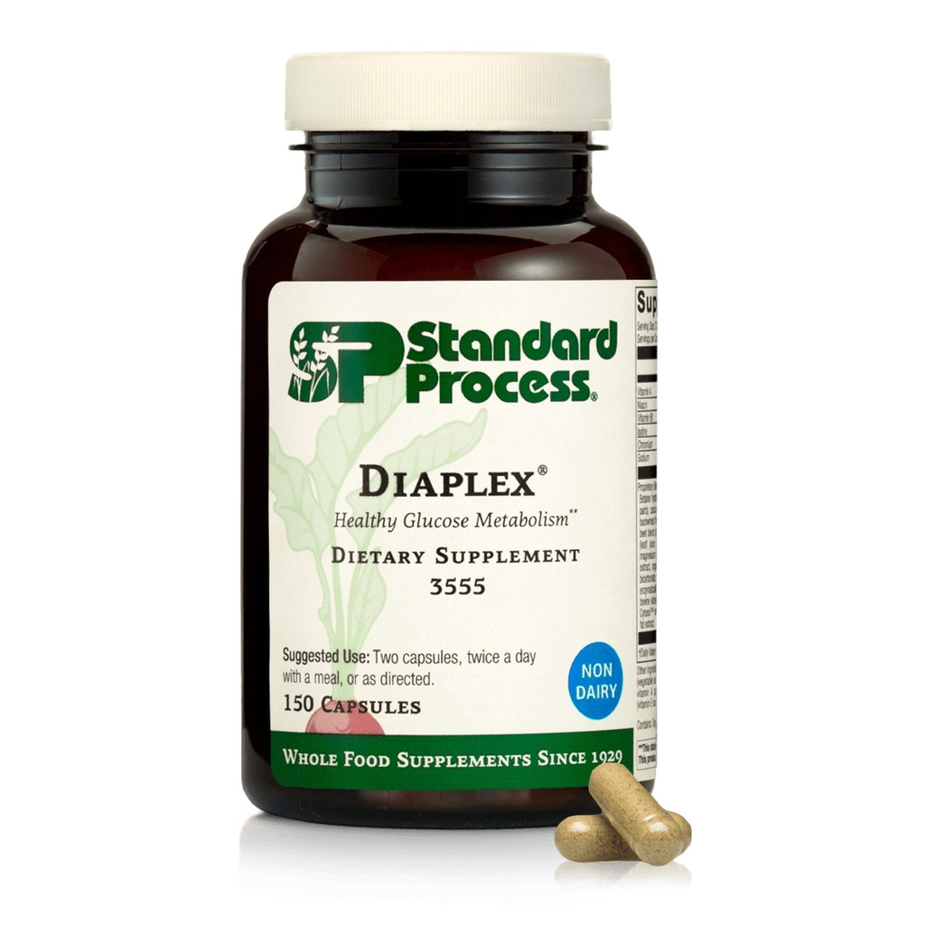 Standart Süreç Diaplex - Pancreas & Gallbladder Desteği için Tamam - Contains Chromium & Antioxy A - Non-Dairy - 150 Capsules (75 Hizmet)