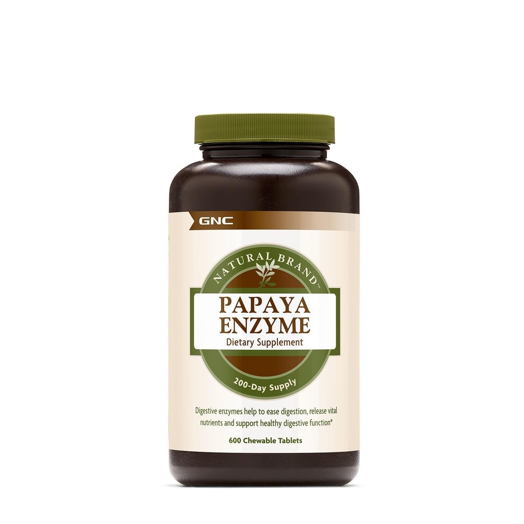 GNC Natural Brand Papaya Enzyme, Sağlıklı Digestatif Fonksiyonlar, 600 Tablet