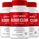 Genesis Blood Clean Capsules - En Güç için Gelişmiş Formula Supplement - Doğal Kan Gemisi Temiz, Genesis Blood Clean Pills, Genesis BloodClean Pastillas Yorumlar (3 Pack)