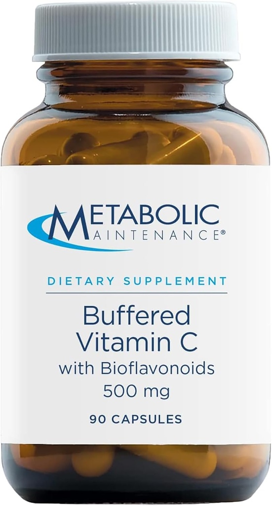 Metabolic Bakım Buffered Vitamin C 500 mg with Bioflavonoids - Supplement Perfect to be Easy On The Stomach (90 Capsules)