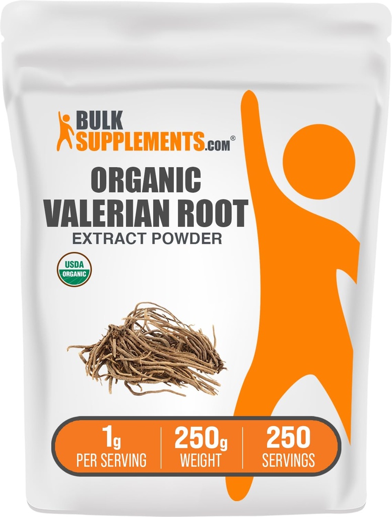 BulkSupplements.com Organik Valerian Türlü Toz - Valerian Root, Herbal Supplement - Gluten Free, 1g hizmet başına 250g (8.8 oz) (Pack of 1)