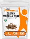BulkSupplements.com Organik Valerian Türlü Toz - Valerian Root, Herbal Supplement - Gluten Free, 1g hizmet başına 250g (8.8 oz) (Pack of 1)