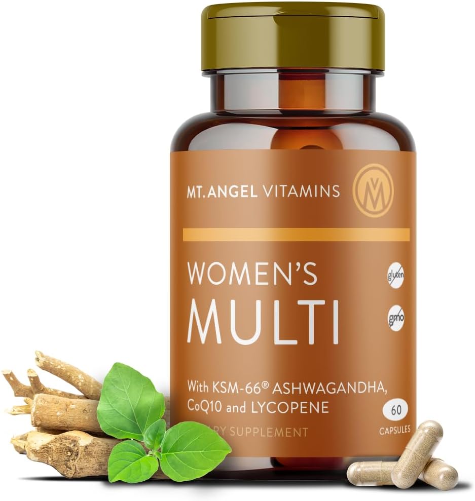 Mt. Angel Vitaminleri - Daily Womens Multivitamin - Demir, Kalsiyum, KSM-66 Ashwaganda ve En İyi Kadın Vitaminleri için Bir Potent Permatür - 60 Kont Capsules
