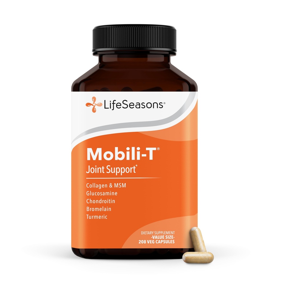 Yaşam Sezonları Mobili-T - Ortak Destek Tamamı - Aches & Discomforts - Hareket Aralığı - Yeniden İnşa Edilmesi - MSM Chondroitin Collagen Glucosamin & Turmeric - 208 Capsules