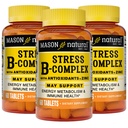 MASON NATURAL Stres B, Antioksis + çinko, 6 Ay Supply, Dual Action Formula, Supports Energy Metabolism & Immune Health, 3 Pack