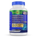 Probiyotikler Prebiyotiks Postbiyotiks Digestive Enzymes 4 in 1 Formula 60 Count (Pack of 1)
